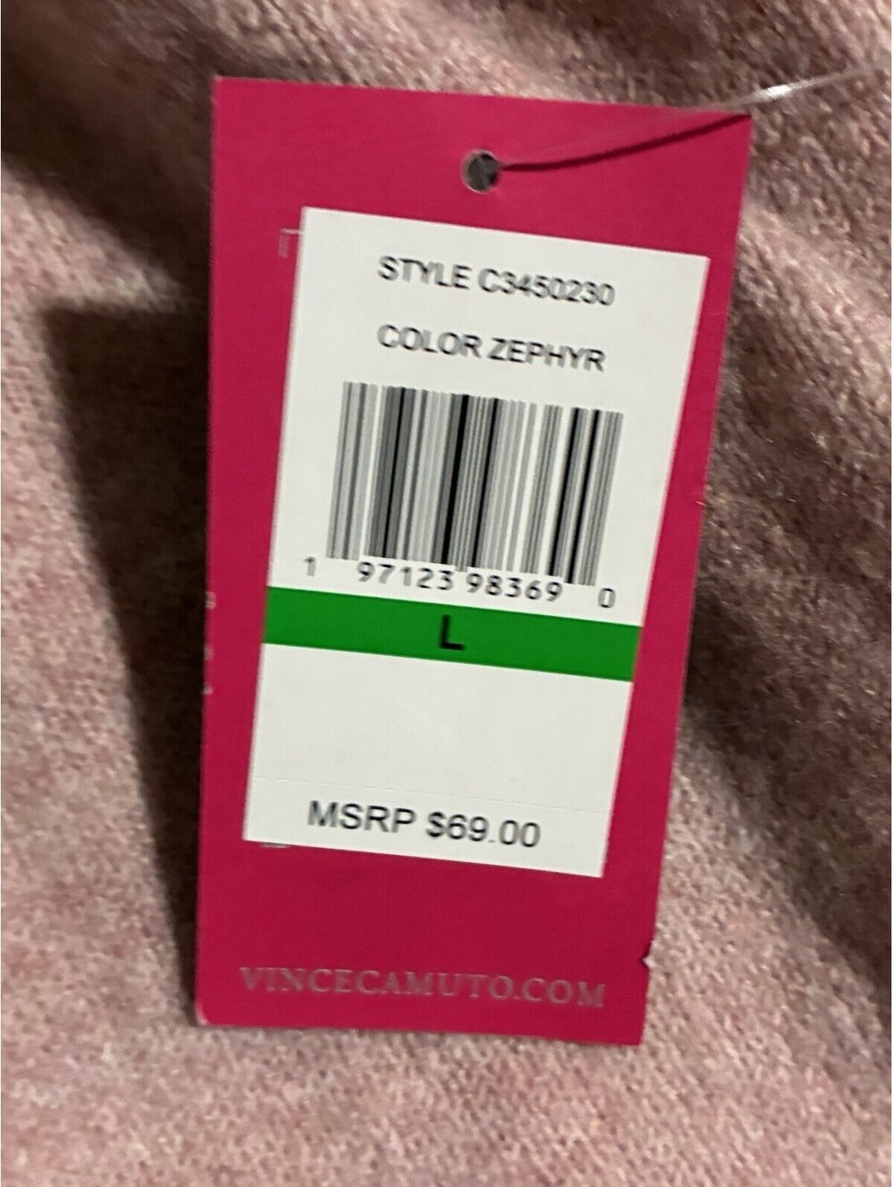 Vince Camuto Women’s Sweater L NWT Zephyr Pink Crewneck Pullover Quiet Luxury - Picture 4 of 6